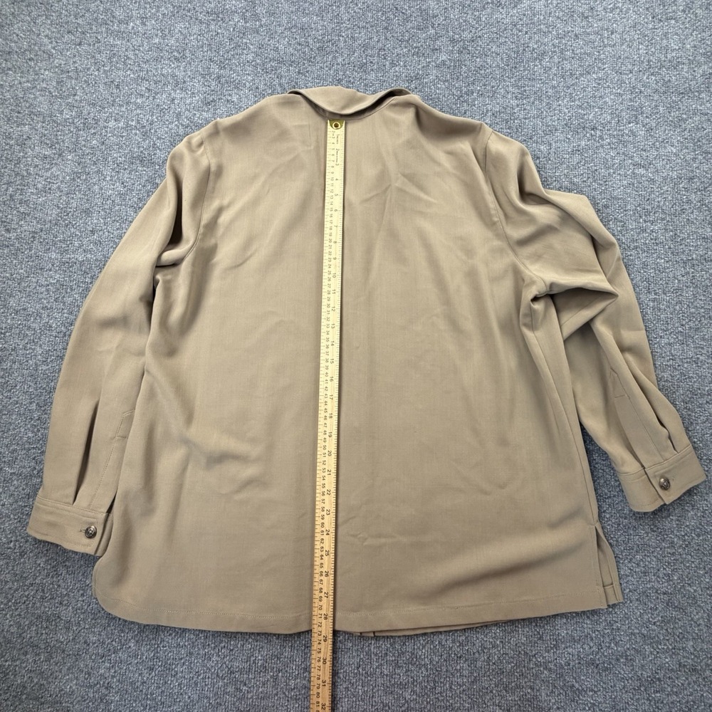 Lauren Ralph Lauren 100% Wool Shirt Jacket Womens 18W Beige Button Up - Picture 7 of 11
